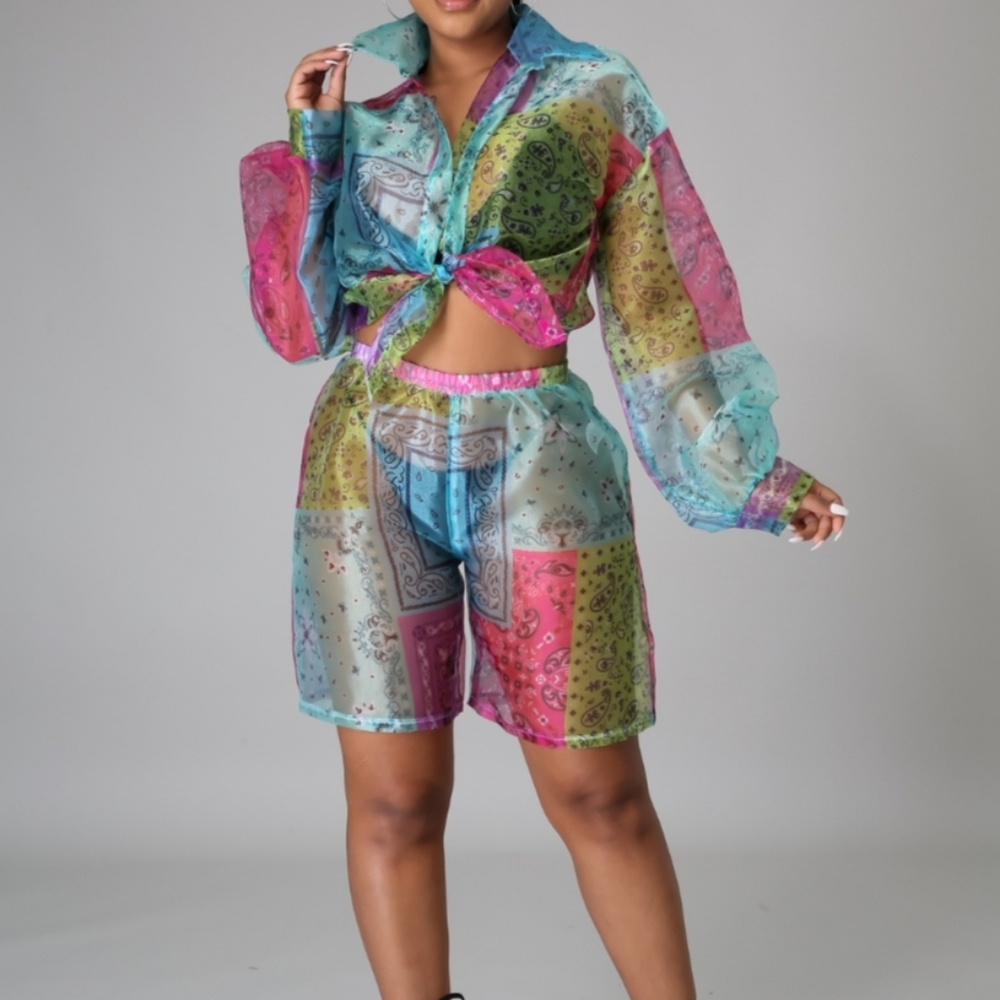 Bandana print short set